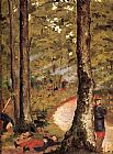 Soldiers Fighting Paintings - Yerres, Soldiers in the Woods by Gustave Caillebotte